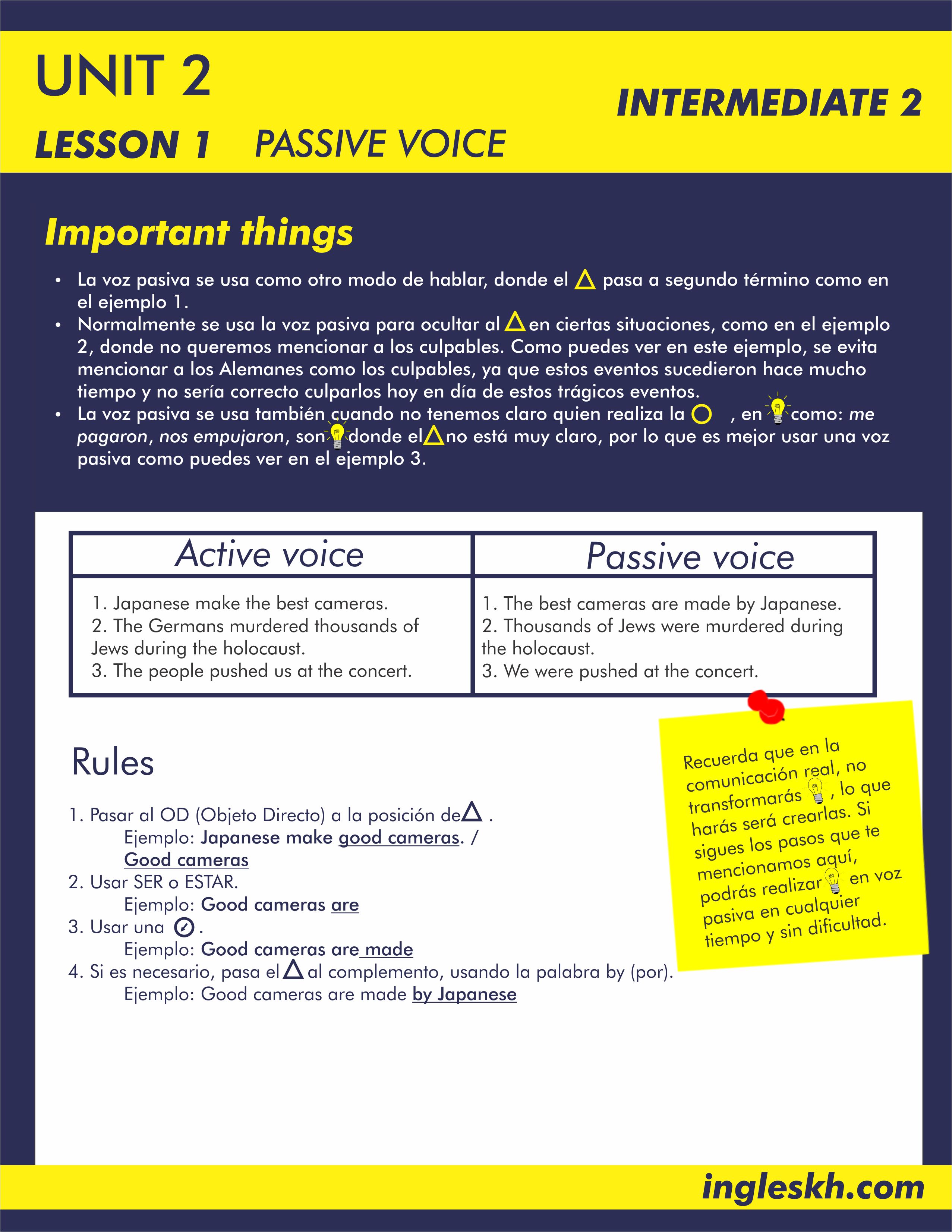 INTERMEDIATE 2 UNIT 2 LESSON 1 / PASSIVE VOICE | Know How